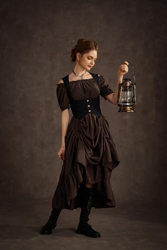Scarlet Steampunk Renaissance Costume for Women Medieval Ren Faire