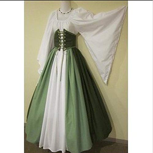 Abaowedding Women's Gothic Renaissance Dress with Trumpet Sleeves