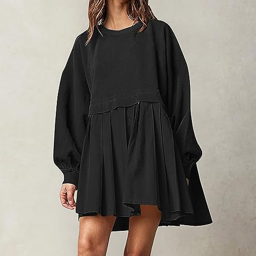 Women's Oversized Patchwork Sweatshirt Dress